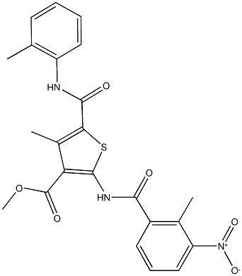 445001-23-0 methyl 2-({3-nitro-2-methylbenzoyl}amino)-4-methyl-5-(2-toluidinocarbonyl)thiophene-3-carboxylate