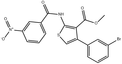 methyl 4-(3-bromophenyl)-2-({3-nitrobenzoyl}amino)thiophene-3-carboxylate Structure