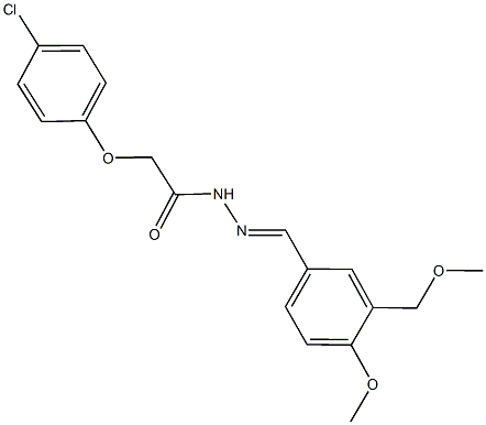 2-(4-chlorophenoxy)-N'-[4-methoxy-3-(methoxymethyl)benzylidene]acetohydrazide,445001-49-0,结构式