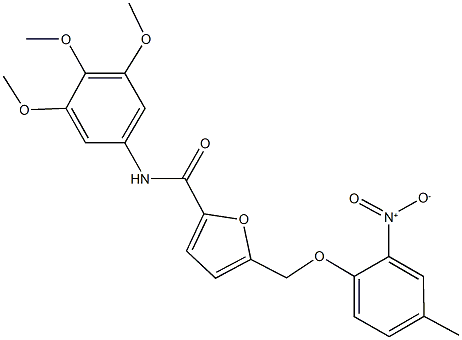 5-({2-nitro-4-methylphenoxy}methyl)-N-(3,4,5-trimethoxyphenyl)-2-furamide Structure