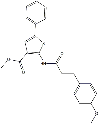 methyl 2-{[3-(4-methoxyphenyl)propanoyl]amino}-5-phenyl-3-thiophenecarboxylate Struktur
