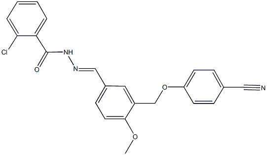 2-chloro-N'-{3-[(4-cyanophenoxy)methyl]-4-methoxybenzylidene}benzohydrazide,445001-81-0,结构式