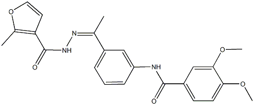 3,4-dimethoxy-N-{3-[N-(2-methyl-3-furoyl)ethanehydrazonoyl]phenyl}benzamide|