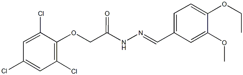 N'-(4-ethoxy-3-methoxybenzylidene)-2-(2,4,6-trichlorophenoxy)acetohydrazide 化学構造式