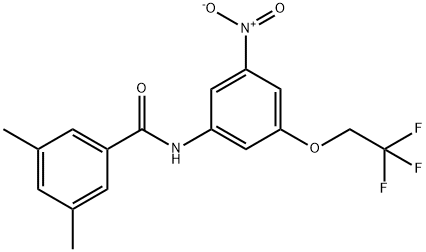 N-[3-nitro-5-(2,2,2-trifluoroethoxy)phenyl]-3,5-dimethylbenzamide,445001-97-8,结构式