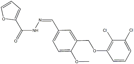 N'-{3-[(2,3-dichlorophenoxy)methyl]-4-methoxybenzylidene}-2-furohydrazide Structure
