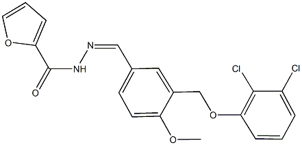 N'-{3-[(2,3-dichlorophenoxy)methyl]-4-methoxybenzylidene}-2-furohydrazide 结构式