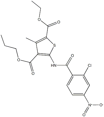 2-ethyl 4-propyl 5-({2-chloro-4-nitrobenzoyl}amino)-3-methyl-2,4-thiophenedicarboxylate Structure