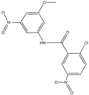 2-chloro-5-nitro-N-{3-nitro-5-methoxyphenyl}benzamide,445002-16-4,结构式