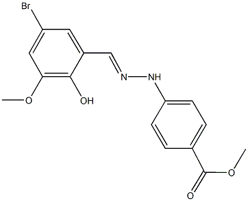 methyl 4-[2-(5-bromo-2-hydroxy-3-methoxybenzylidene)hydrazino]benzoate Structure