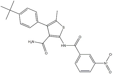 4-(4-tert-butylphenyl)-2-({3-nitrobenzoyl}amino)-5-methylthiophene-3-carboxamide,445002-47-1,结构式