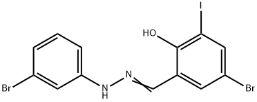 5-bromo-2-hydroxy-3-iodobenzaldehyde (3-bromophenyl)hydrazone Structure