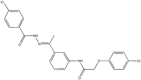 N-{3-[N-(4-chlorobenzoyl)ethanehydrazonoyl]phenyl}-2-(4-chlorophenoxy)acetamide Structure