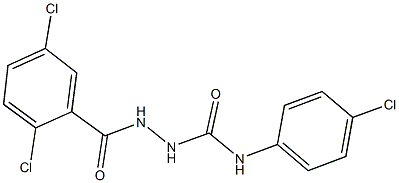 N-(4-chlorophenyl)-2-(2,5-dichlorobenzoyl)hydrazinecarboxamide Struktur