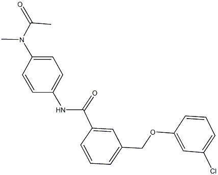 445003-11-2 N-{4-[acetyl(methyl)amino]phenyl}-3-[(3-chlorophenoxy)methyl]benzamide