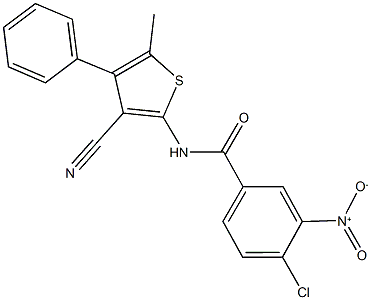 4-chloro-N-(3-cyano-5-methyl-4-phenylthien-2-yl)-3-nitrobenzamide Structure