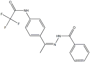 N-[4-(N-benzoylethanehydrazonoyl)phenyl]-2,2,2-trifluoroacetamide Structure