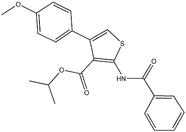 isopropyl 2-(benzoylamino)-4-(4-methoxyphenyl)thiophene-3-carboxylate 化学構造式