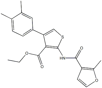 ethyl 4-(3,4-dimethylphenyl)-2-[(2-methyl-3-furoyl)amino]thiophene-3-carboxylate Structure