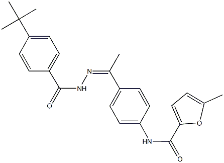 N-{4-[N-(4-tert-butylbenzoyl)ethanehydrazonoyl]phenyl}-5-methyl-2-furamide Structure