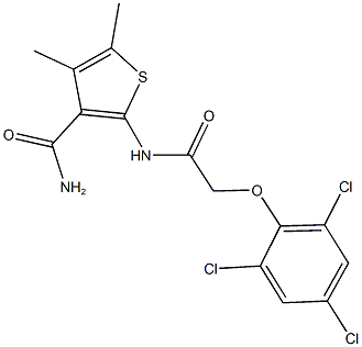 4,5-dimethyl-2-{[(2,4,6-trichlorophenoxy)acetyl]amino}-3-thiophenecarboxamide,445003-81-6,结构式