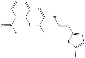 2-{2-nitrophenoxy}-N'-[(5-methyl-2-thienyl)methylene]propanohydrazide,445004-28-4,结构式