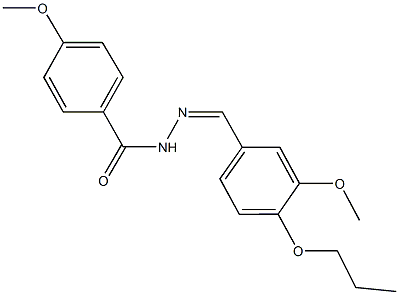 4-methoxy-N'-(3-methoxy-4-propoxybenzylidene)benzohydrazide 结构式