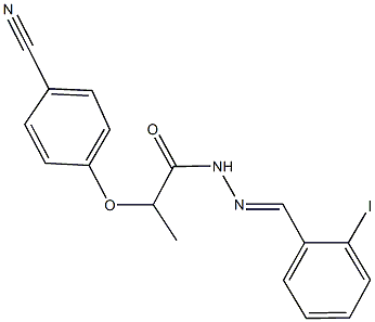 2-(4-cyanophenoxy)-N'-(2-iodobenzylidene)propanohydrazide 结构式