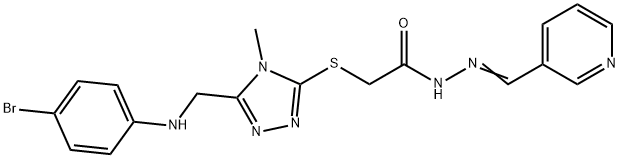 2-({5-[(4-bromoanilino)methyl]-4-methyl-4H-1,2,4-triazol-3-yl}sulfanyl)-N'-(3-pyridinylmethylene)acetohydrazide|