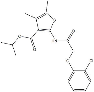 isopropyl 2-{[(2-chlorophenoxy)acetyl]amino}-4,5-dimethylthiophene-3-carboxylate Structure