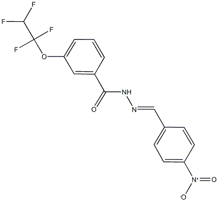 N'-{4-nitrobenzylidene}-3-(1,1,2,2-tetrafluoroethoxy)benzohydrazide 结构式