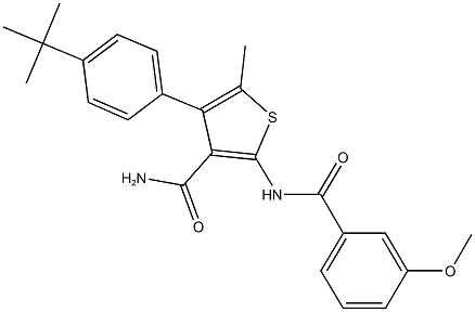 4-(4-tert-butylphenyl)-2-[(3-methoxybenzoyl)amino]-5-methylthiophene-3-carboxamide 结构式