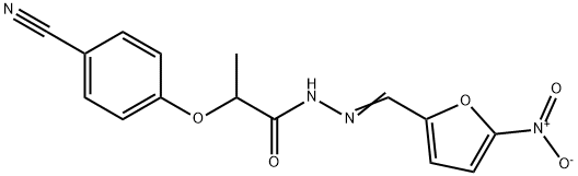 2-(4-cyanophenoxy)-N'-({5-nitro-2-furyl}methylene)propanohydrazide,445005-38-9,结构式