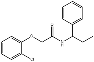 2-(2-chlorophenoxy)-N-(1-phenylpropyl)acetamide 化学構造式