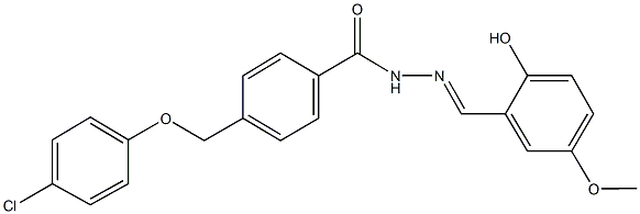 4-[(4-chlorophenoxy)methyl]-N'-(2-hydroxy-5-methoxybenzylidene)benzohydrazide,445005-59-4,结构式