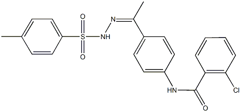 2-chloro-N-(4-{N-[(4-methylphenyl)sulfonyl]ethanehydrazonoyl}phenyl)benzamide,445005-68-5,结构式