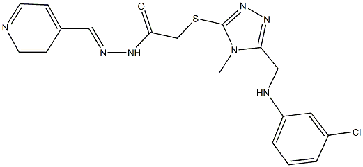 2-({5-[(3-chloroanilino)methyl]-4-methyl-4H-1,2,4-triazol-3-yl}sulfanyl)-N'-(4-pyridinylmethylene)acetohydrazide,445005-80-1,结构式