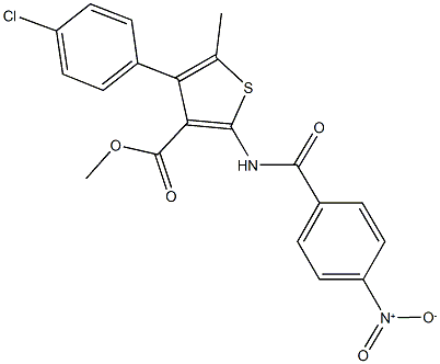methyl 4-(4-chlorophenyl)-2-({4-nitrobenzoyl}amino)-5-methylthiophene-3-carboxylate Struktur