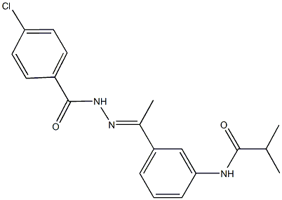 N-{3-[N-(4-chlorobenzoyl)ethanehydrazonoyl]phenyl}-2-methylpropanamide Structure