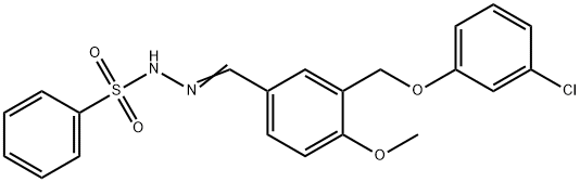 N'-{3-[(3-chlorophenoxy)methyl]-4-methoxybenzylidene}benzenesulfonohydrazide Struktur