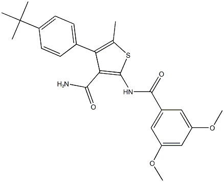 4-(4-tert-butylphenyl)-2-[(3,5-dimethoxybenzoyl)amino]-5-methylthiophene-3-carboxamide,445006-32-6,结构式