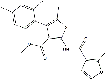 methyl 4-(2,4-dimethylphenyl)-5-methyl-2-[(2-methyl-3-furoyl)amino]thiophene-3-carboxylate,445006-47-3,结构式