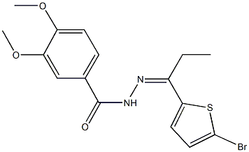 N'-[1-(5-bromo-2-thienyl)propylidene]-3,4-dimethoxybenzohydrazide Struktur