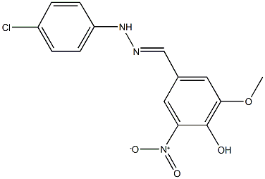 4-hydroxy-3-nitro-5-methoxybenzaldehyde (4-chlorophenyl)hydrazone 化学構造式