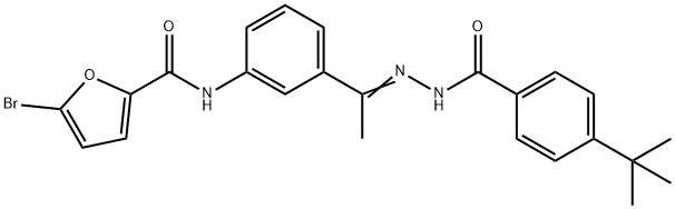 5-bromo-N-{3-[N-(4-tert-butylbenzoyl)ethanehydrazonoyl]phenyl}-2-furamide Structure