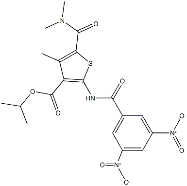 445007-16-9 isopropyl 2-({3,5-bisnitrobenzoyl}amino)-5-[(dimethylamino)carbonyl]-4-methylthiophene-3-carboxylate