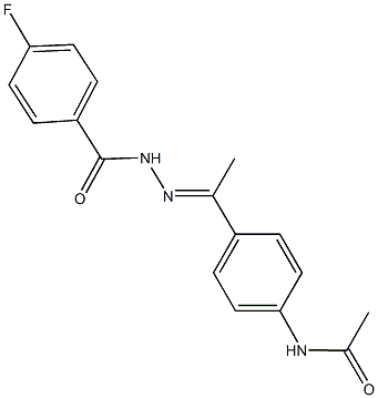 N-{4-[N-(4-fluorobenzoyl)ethanehydrazonoyl]phenyl}acetamide 化学構造式