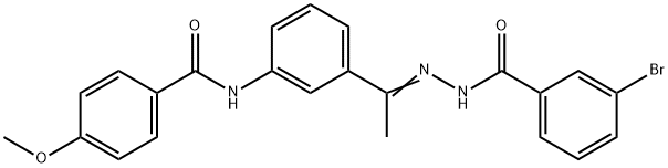 N-{3-[N-(3-bromobenzoyl)ethanehydrazonoyl]phenyl}-4-methoxybenzamide 结构式