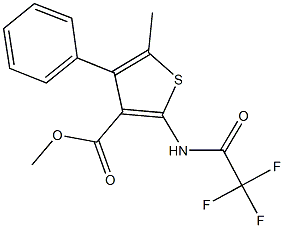 methyl 5-methyl-4-phenyl-2-[(trifluoroacetyl)amino]-3-thiophenecarboxylate Struktur