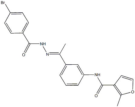 N-{3-[N-(4-bromobenzoyl)ethanehydrazonoyl]phenyl}-2-methyl-3-furamide Structure